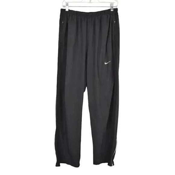 Nike Running Pants Dri-Fit Wide  Leg Straight Black Athletic Size XXL - Picture 1 of 12